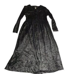 MOLLY MALLOW Burned Velvet Velour Dress, Black, Size Women's Petite 4